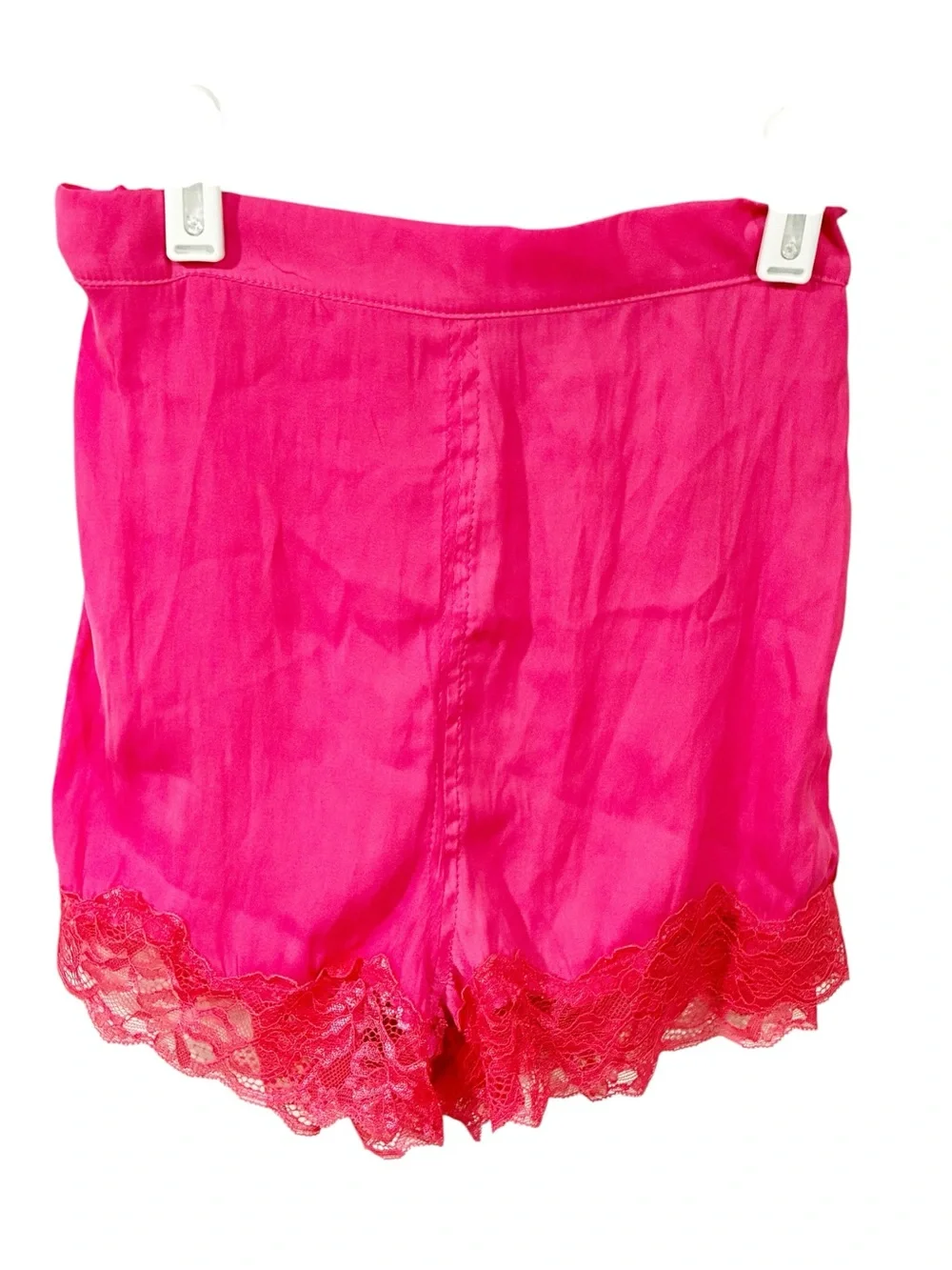 Free People So Fine Satin Lace Trim Shorts Pink Size XS